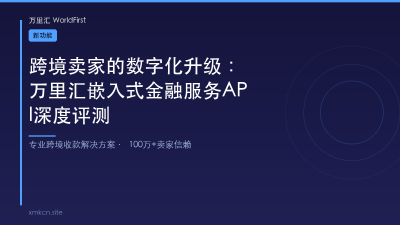 跨境卖家的数字化升级：万里汇嵌入式金融服务API深度评测