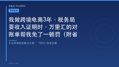 我做跨境电商3年，税务局要收入证明时，万里汇的对账单帮我免了一顿罚（附省钱攻略）
